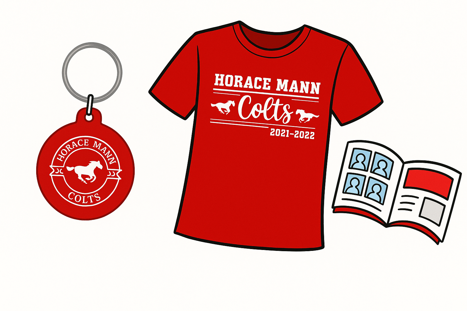 Fundraising Incentives - Keychain, T-Shirt, and Yearbook